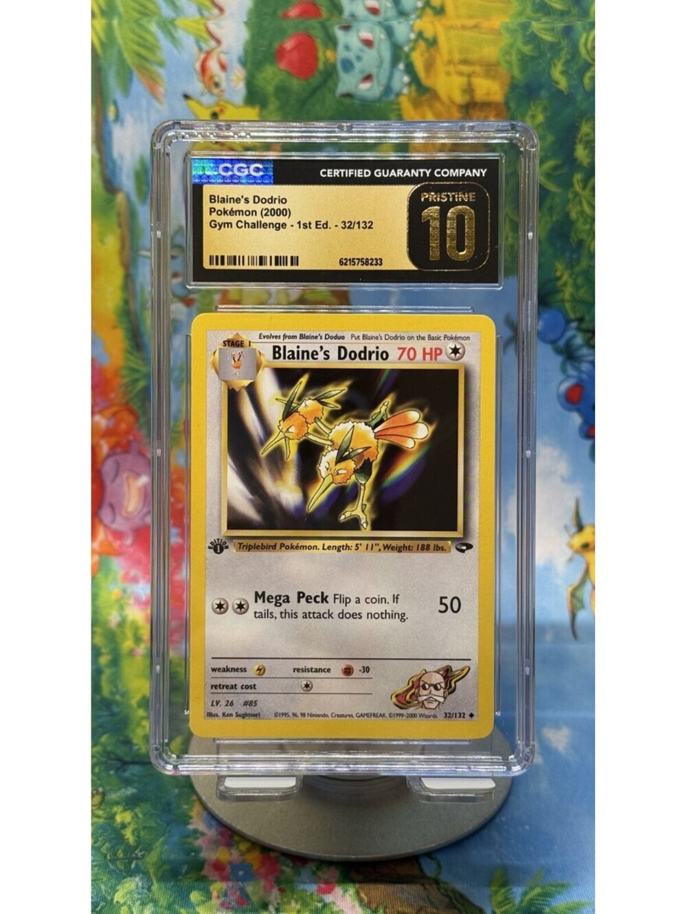 Blaine’s Dodrio Gym Challenge 32/132 2000 1st Edition POP4! CGC 10 Pristine